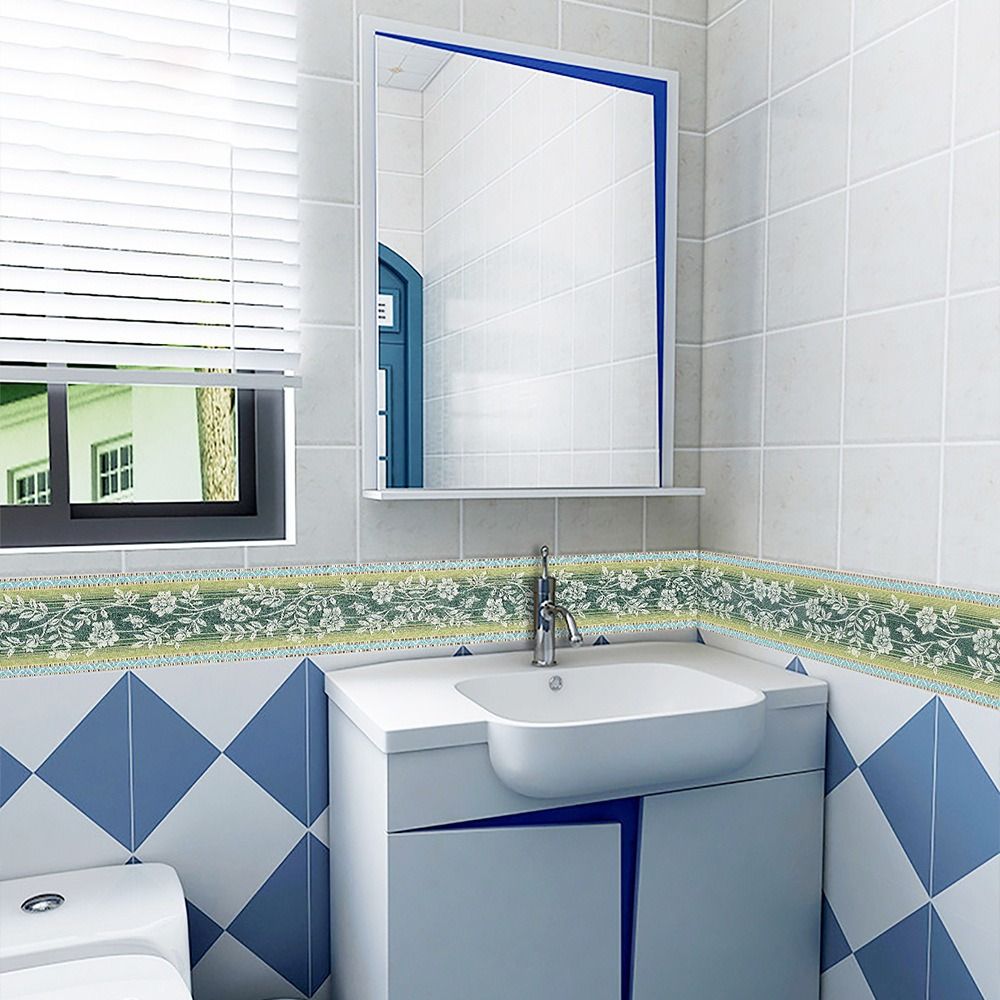 Home Bathroom Wallpaper - Decorative Wallpaper Self Adhesive Waist Line