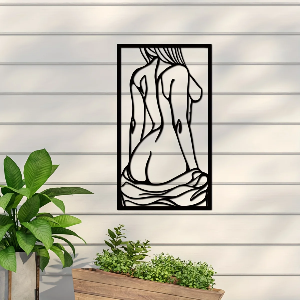Home Bathroom Design - 1pc Metal Art Wall Decor, Black
