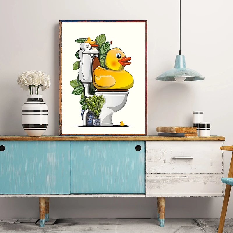 1PCS Frameless Fun Bathroom An - Home Bathroom Wallpaper ulasan dan harga