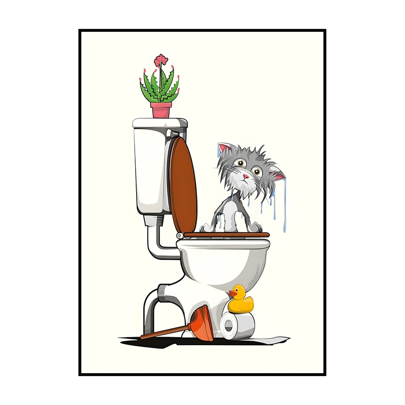 1PCS Frameless Fun Bathroom An - Home Bathroom Wallpaper ulasan dan harga