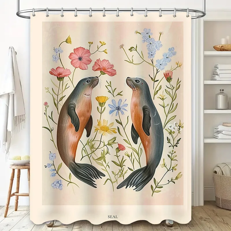 Seal Print Shower Curtain Wate - Home Bathroom Design Ideas ulasan dan harga