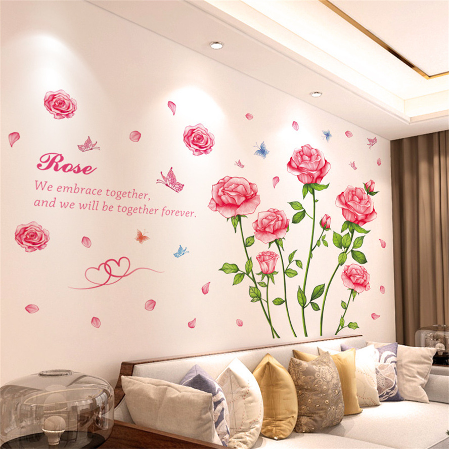 3D Butterfly Flower Colorful W - Home Bathroom Wallpaper ulasan dan harga