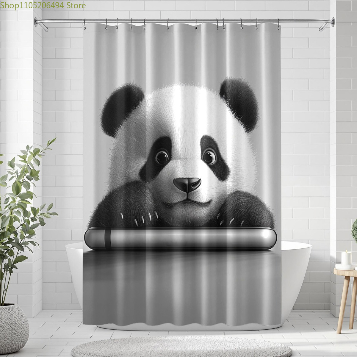Cute Panda Bear Shower Curtain - Home Bathroom Design Ideas ulasan dan harga