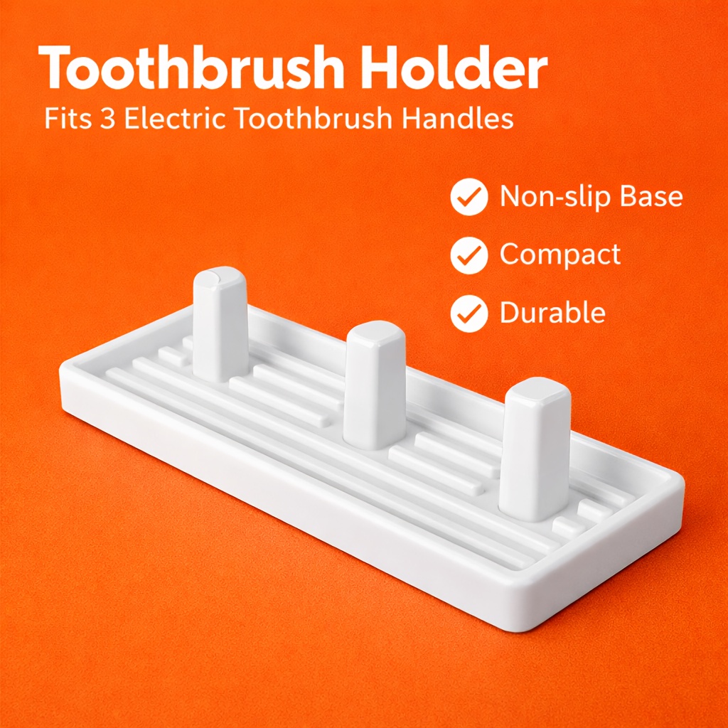 3-Slot Plastic Toothbrush Hold - Toothbrush Holder Set ulasan dan harga