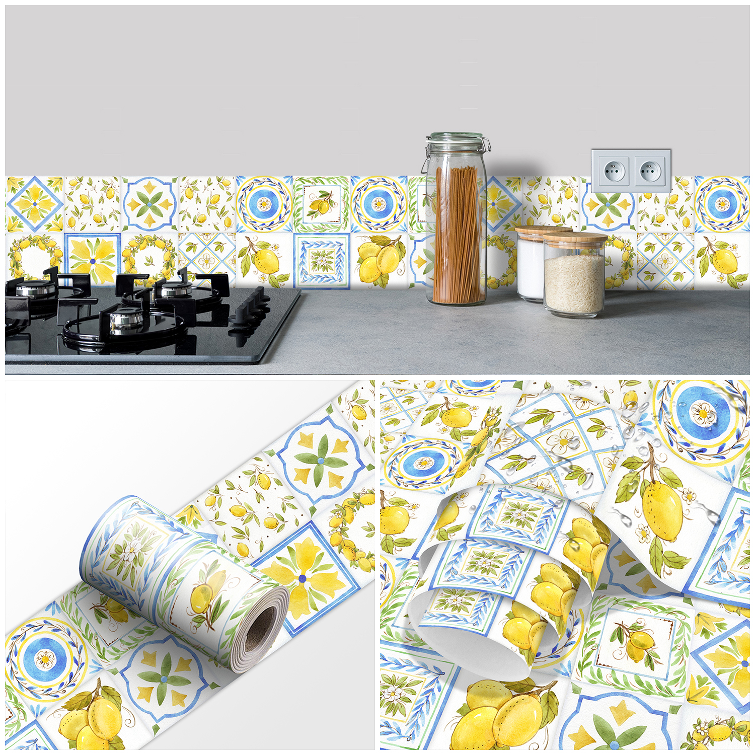 Fresh Style Lemon Ceramic Wall - Home Bathroom Wallpaper ulasan dan harga