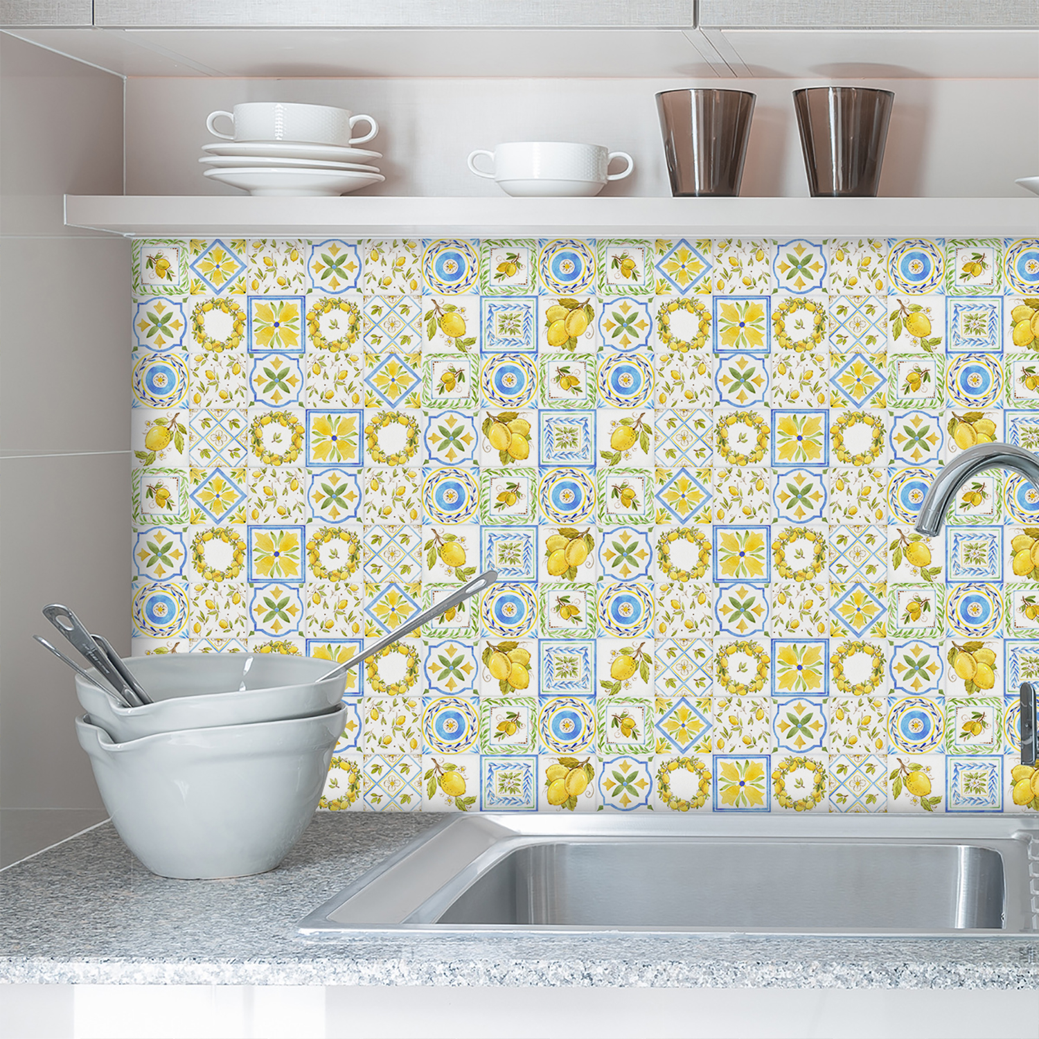 Fresh Style Lemon Ceramic Wall - Home Bathroom Wallpaper ulasan dan harga