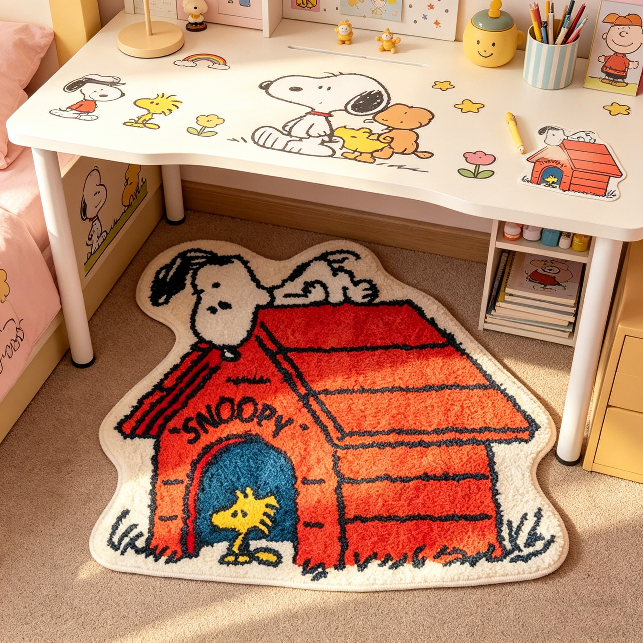 Cute Cartoon Snoopy House Shap - Home Goods Bathroom Mats ulasan dan harga