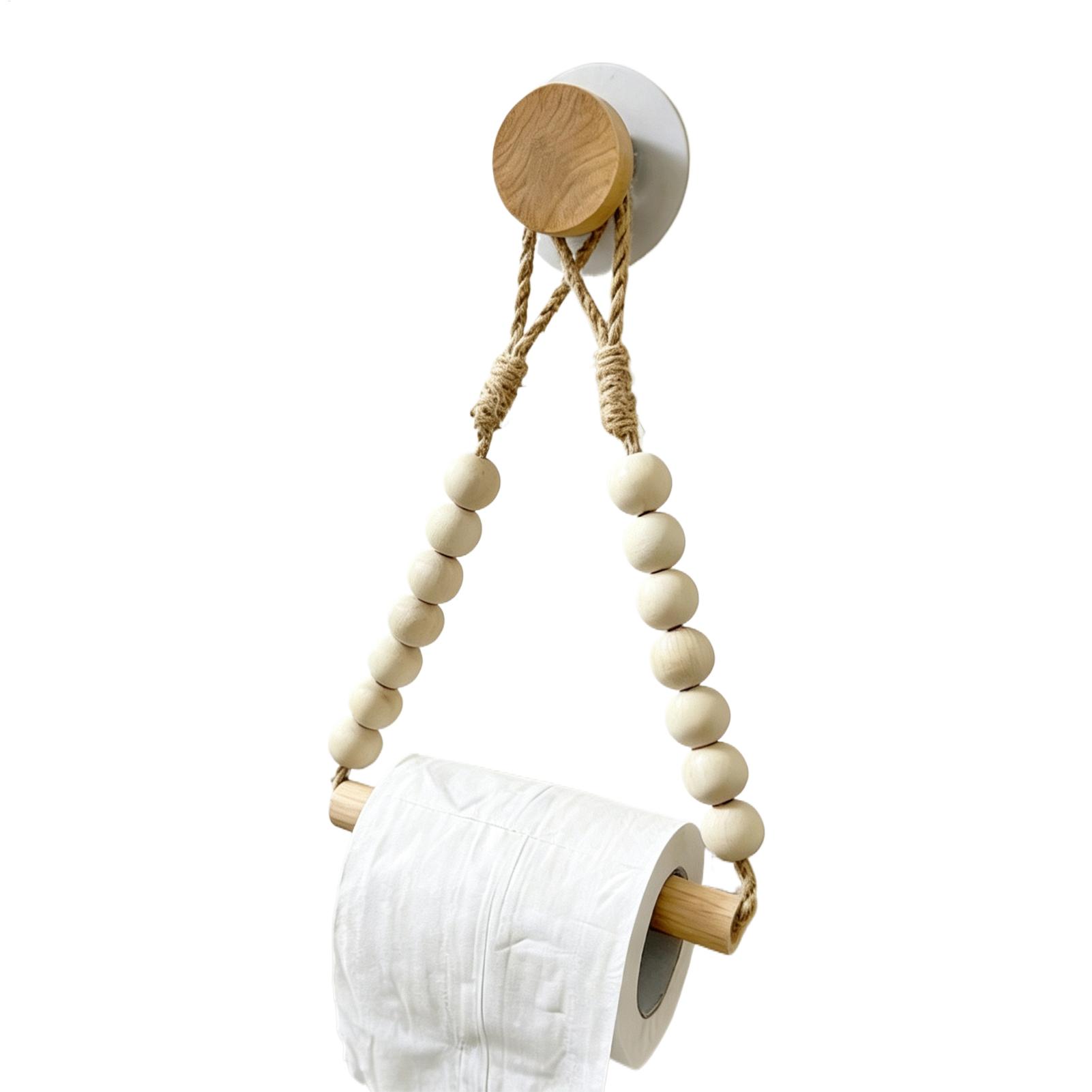 Toilet Paper Holder Wood Bead  - Home Bathroom Paper Towel Holder ulasan dan harga