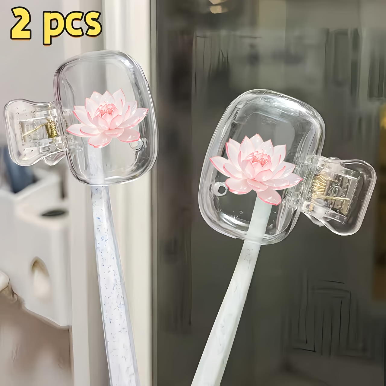 Beautiful Lotus 2pcs Toothbrus - Toothbrush Holder Set ulasan dan harga