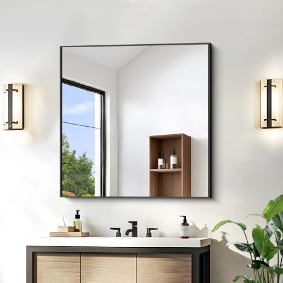 Bathroom Mirror30x30 Square Mi - Home Living Bathroom Vanity ulasan dan harga