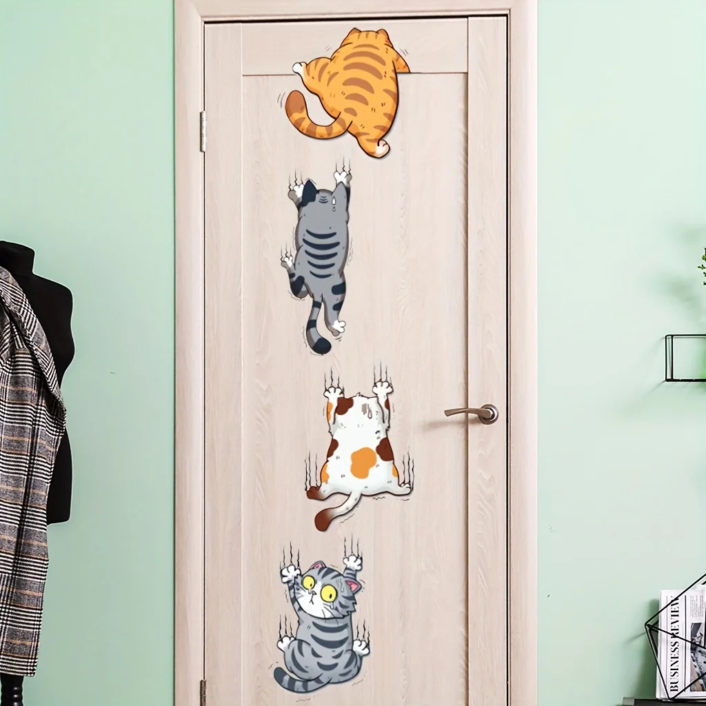 Cartoon Climbing Cat Lucky Cat - Home Bathroom Wallpaper ulasan dan harga