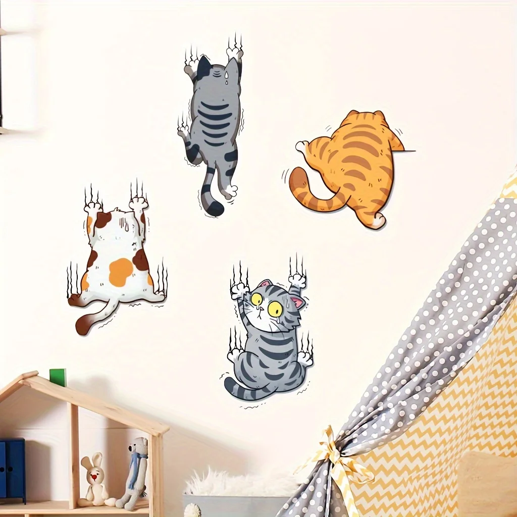 Cartoon Climbing Cat Lucky Cat - Home Bathroom Wallpaper ulasan dan harga