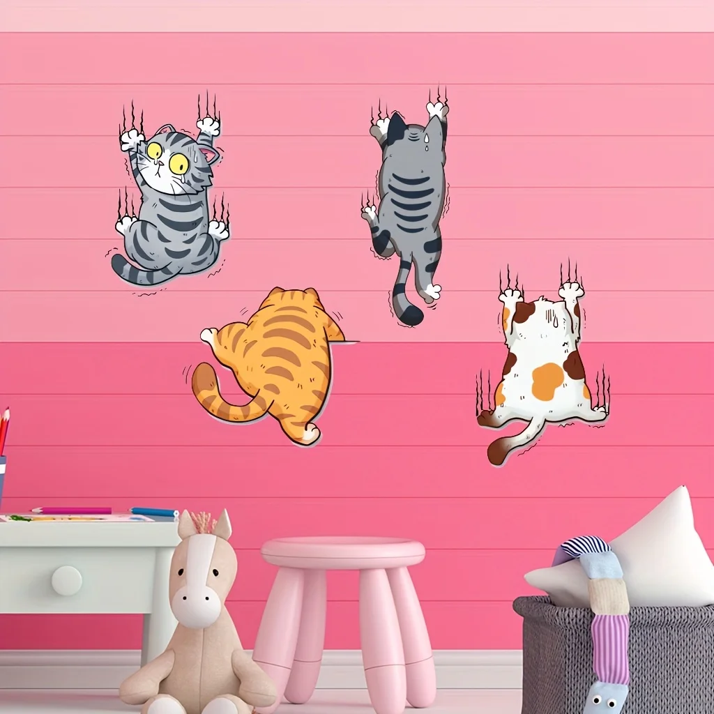 Cartoon Climbing Cat Lucky Cat - Home Bathroom Wallpaper ulasan dan harga