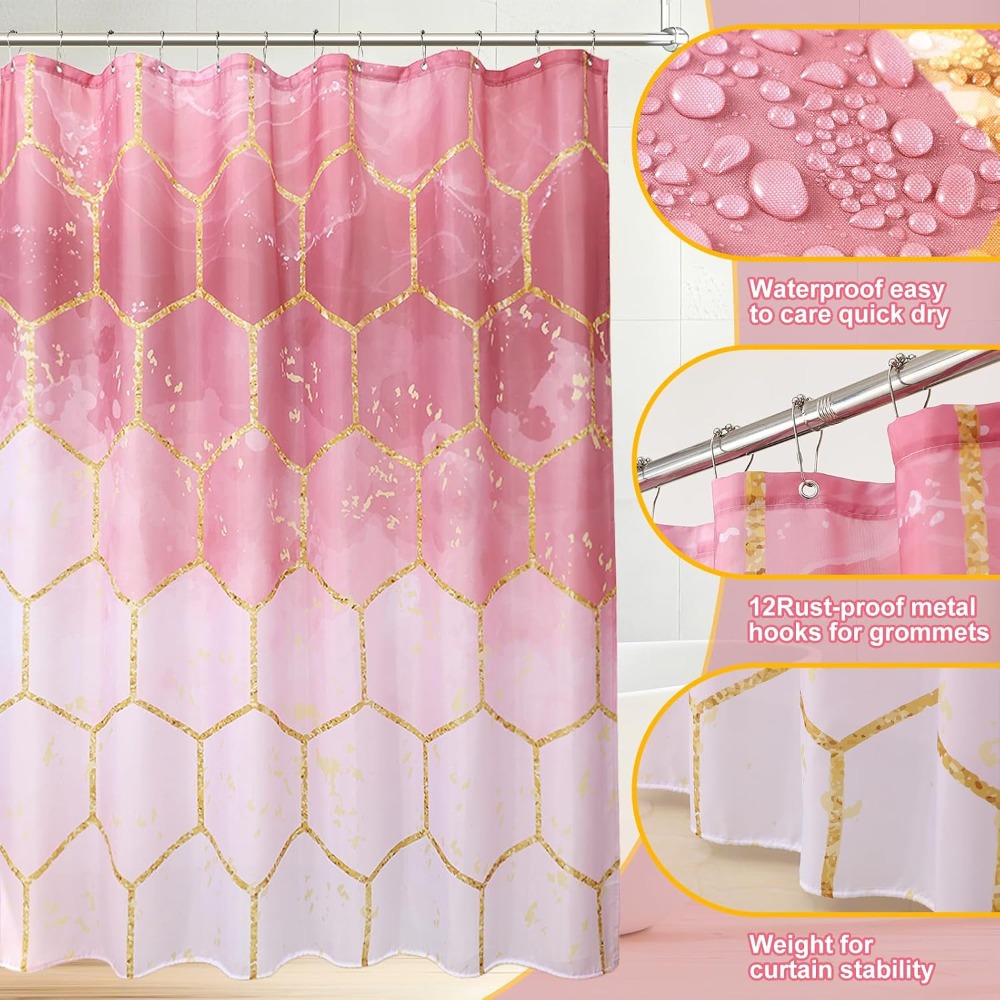 25 Piece Pink and Gold Bathroo - Toothbrush Holder Set ulasan dan harga