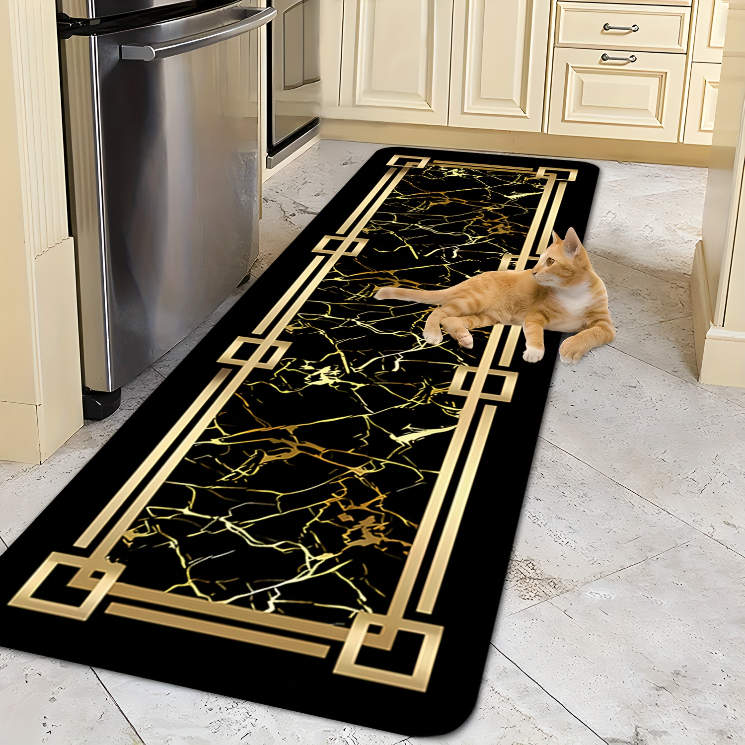 Black Gold Marble Geometric Bo - Home Living Bathroom Vanity ulasan dan harga
