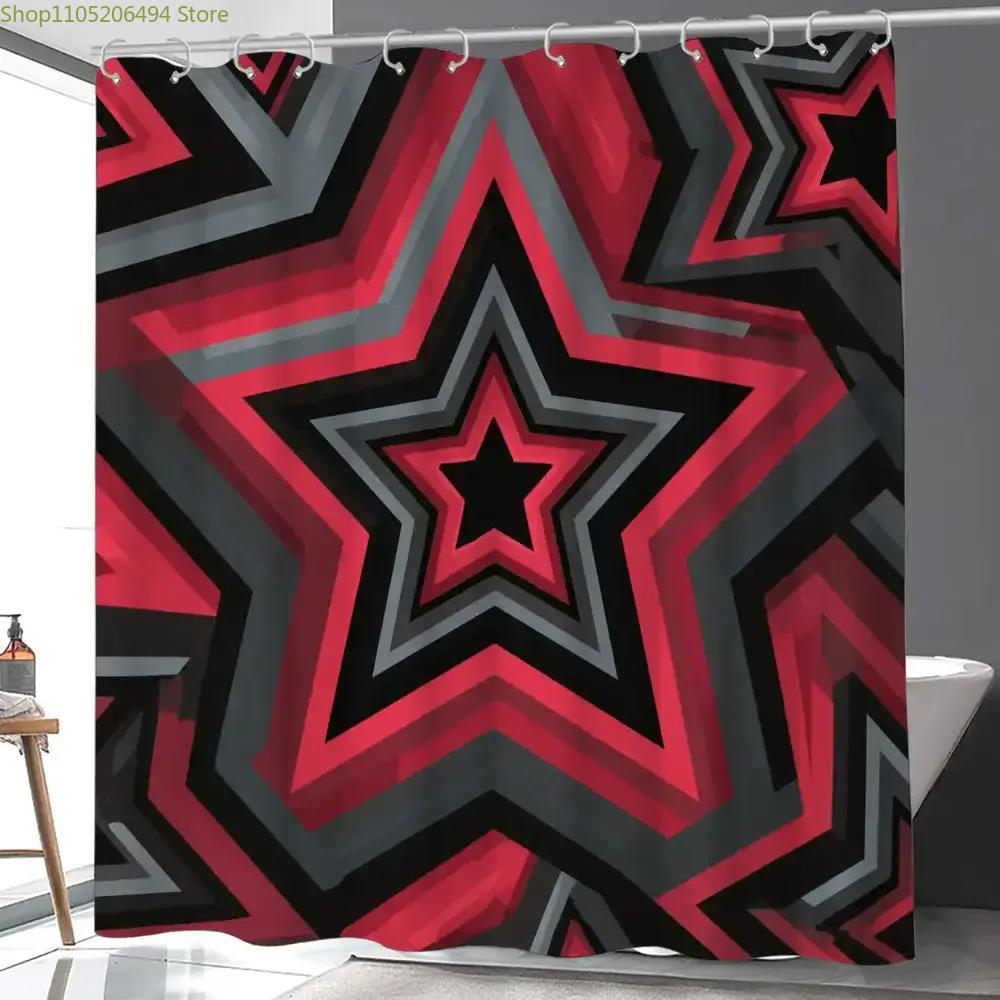 Bold Red Star Pattern Shower C - Home Bathroom Design Ideas ulasan dan harga