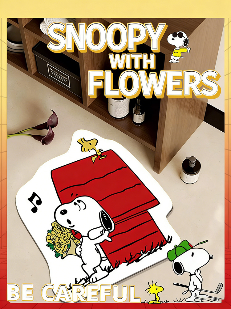 Lovely Snoopy Cartoon Floor Ma - Home Goods Bathroom Mats ulasan dan harga
