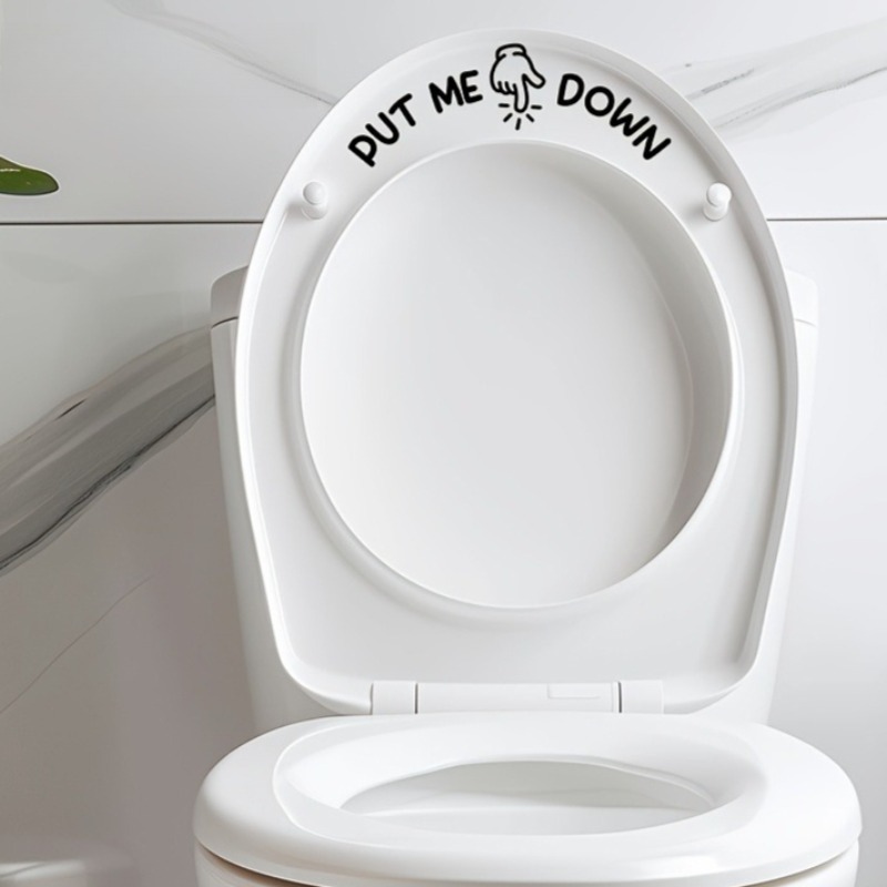 2Pcs Funny Toilet Sticker PUT  - Home Bathroom Design Ideas ulasan dan harga