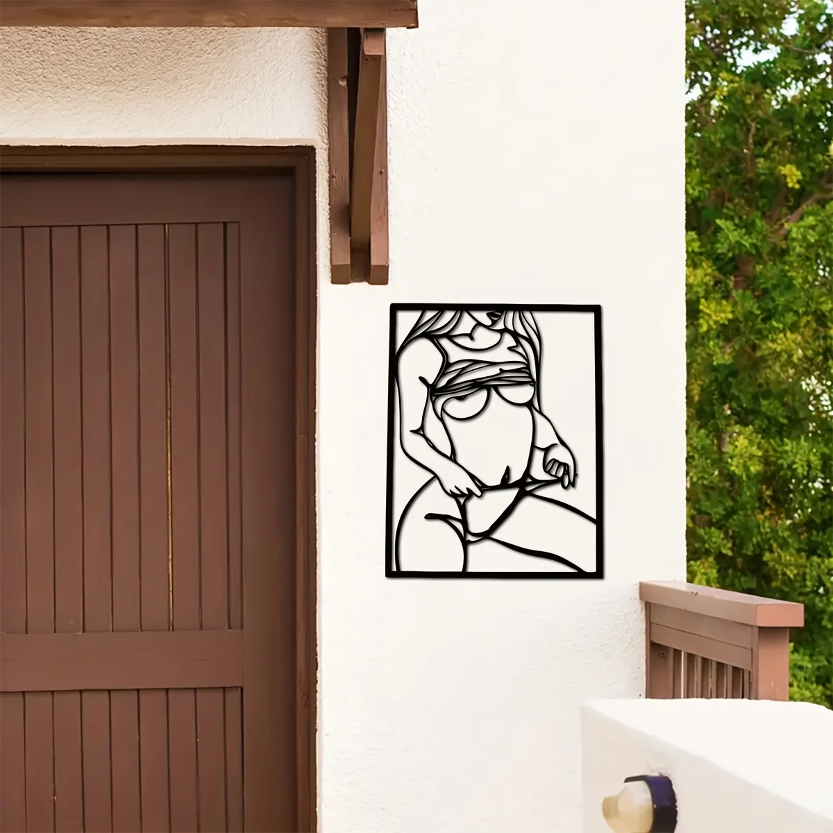 1pc Metal Art Wall Decor, Blac - Home Bathroom Design ulasan dan harga