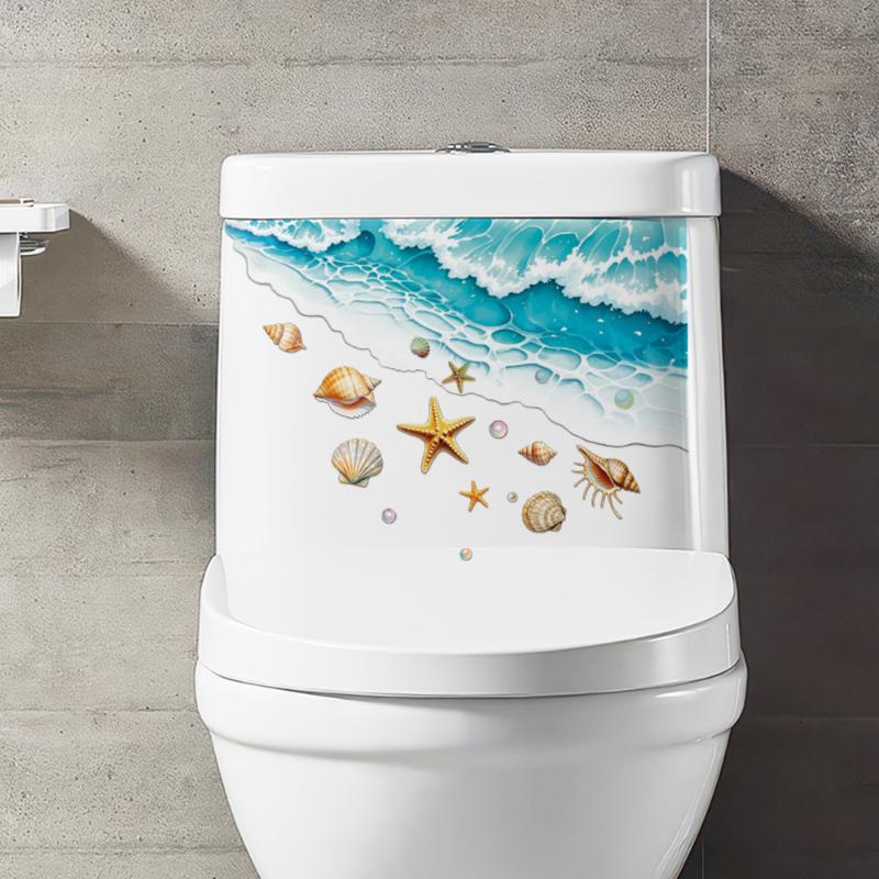 Ocean Themed Toilet Sticker Wa - Home Bathroom Design ulasan dan harga