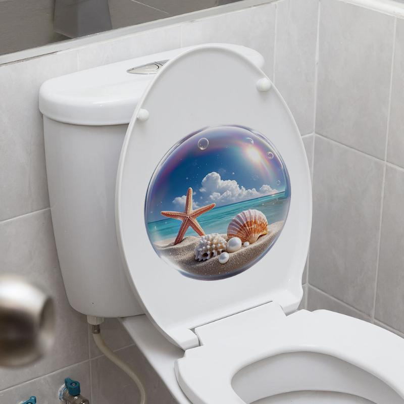 Ocean Themed Toilet Sticker Wa - Home Bathroom Design ulasan dan harga