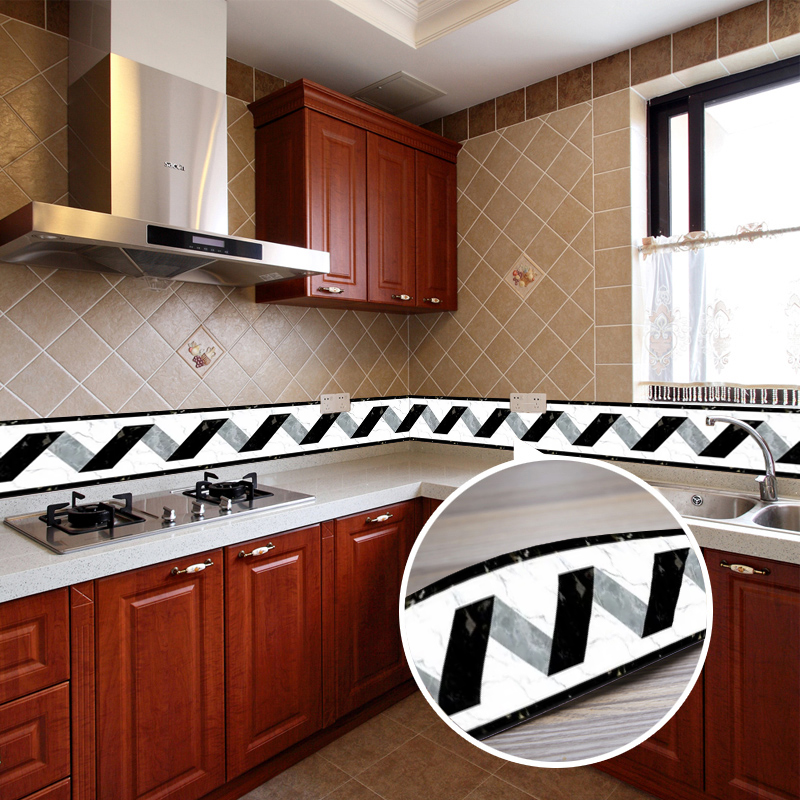 Black White Stripe Baseboard W - Home Bathroom Wallpaper ulasan dan harga