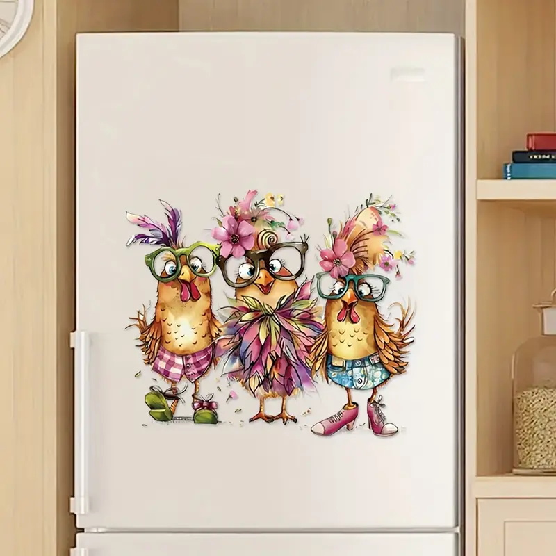 Three Funny Cartoon Chicks Wal - Home Bathroom Wallpaper ulasan dan harga