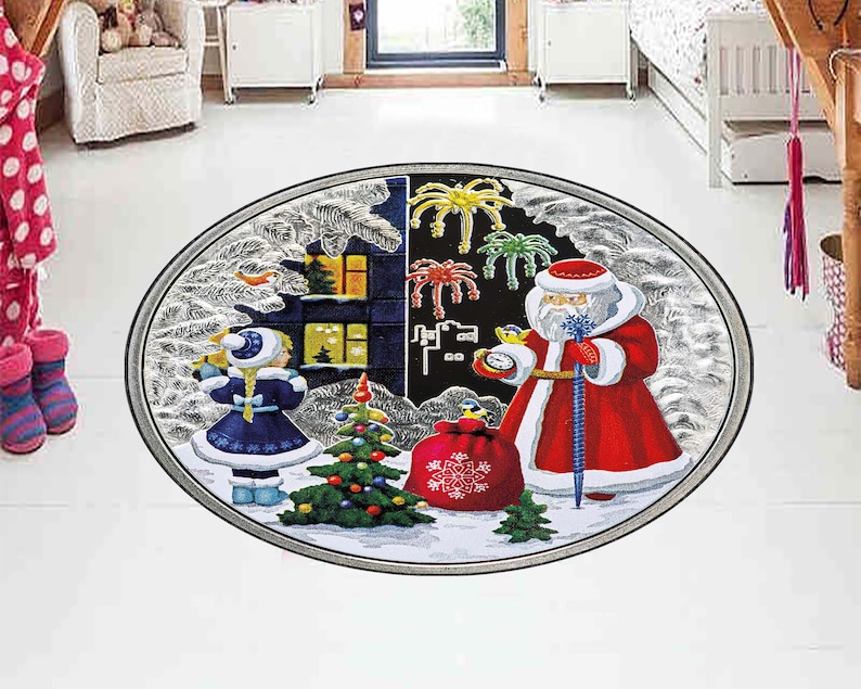 Christmas Tree Round Rug, Xmas - Home Bathroom Design Ideas ulasan dan harga